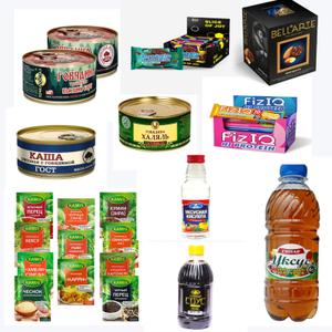 ▎Мясные продукты 🍖

• Говядина тушеная: разные стандарты (евро, халяль, эконом). 
• Свинина тушеная: несколько вариантов упаковки. 
• Другие виды мяса: утка, гусь, кролик и др. в собственном соку. 
• Ветчина и языки: ветчина из кабана, свиные языки. 

▎Приправы 🌶️

• Копченая соль, хмели-сунели, чеснок гранулированный и другие. 

▎Уксус 🍏

• Уксусная кислота 70%, столовый уксус 9%, яблочный и винный уксусы. 

▎Соевый соус 🍜

• Соевый соус "Адмирал" классический. 

▎Протеиновые батончики 💪

• Батончики «FizIQ SNEAKIQ», Coconitto (разные вкусы).