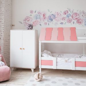 Коллекция  Home / кровать одноярусная nord  (белый/розовый)