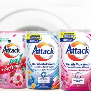 KAO Indonesia. Порошки и гели для стирки Attack. Японское качество. Производство Индонезия. Фасофка в мягкой упаковке: 750гр, 1200гр., 1500гр. Порошки и гели с разными функциями: против стойких пятен, для деликатных тканей, защита цвета, для цветного белья.