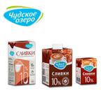 Ультрапастеризованные сливки натуральные 10% Чудское озеро