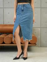 Юбка джинсовая миди 80 см синяя Юбка джинсовая 80 см синяя