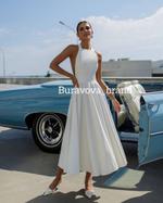 Платье с открытыми плечами миди Buravova brand 54635228