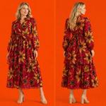 Imperial Scarlet Bloom Хлопковое Платье