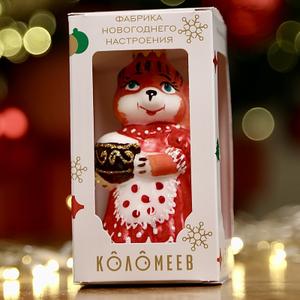 Формовая игрушка на елку из стекла &#34;Лисичка&#34;