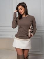 Лонгслив женский Alesta Bis Лонгслив в рубчик Лонгслив Капучино