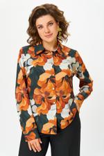 Блузка женская SWALLOW 884.1 Чёрно-рыжий принт 25C0884.1