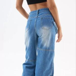 Женские джинсы багги синие