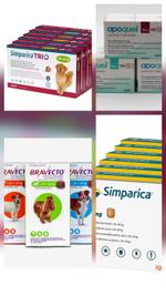 Зоотовары Simparica, Bravecto, apoquel, fortiflora,