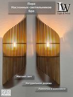Настенный светильник из дерева - Бра в стиле Лофт, ЭКО - "Sunshine"-2шт