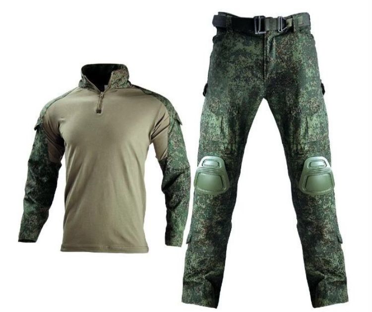 Боевой костюм с наколенниками и налокотниками (пиксель)