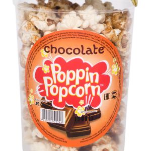 ПопКорн &#34;Poppin Popcorn&#34; в шоколадной глазури 35г/12 шт в упаковке, Срок реализации 6 мес.