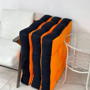 Пуф-кресло-матрас. Цвет: Оранжевый-черный