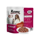 Karmy ADULT Телятина в соусе 80 г. Консервированный полнорационный корм для кошек старше 1 года.