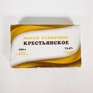 Масло сливочное &#34;Крестьянское&#34; 180 гр  72,5%