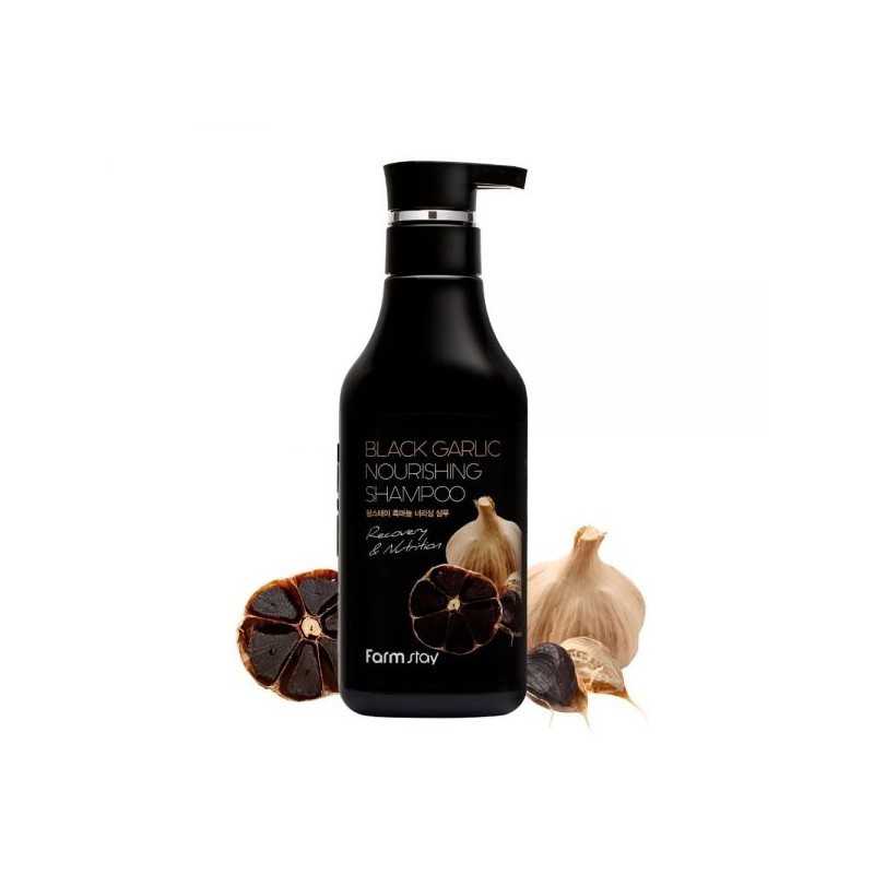 Шампунь Чёрный чеснок Farm Stay Black Garlic Nourishing Shampoo Востанавливающий Шампунь + Кондиционер