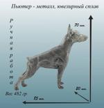 Собака статуэтка для интерьера Доберман, сувенир фигурка животного в подарочной упаковке