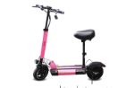 LEADERS Premium Electric Scooter With Seat, 500W High-Speed Motor, 48V 10.4AH Long-Range Battery, 50KM/H, 10" Tubeless Tires, LED Headlight, Brake Light, Turn Signal, Pink | Q12 202590