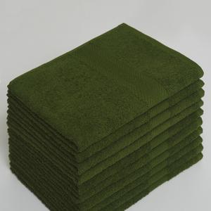 Полотенце махровое из 100% хлопка, 50*90 мм, 440 г/м2, темно-оливковый с бордюром