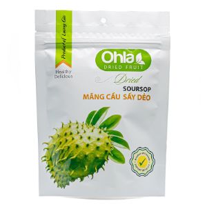 Сметанный вкус и типичный аромат сметаны.
Soursop признан во всем мире как фрукт с чрезвычайно сильными противораковыми свойствами, исследование в Корее показало, что сок сметанного яблока способен убивать раковые клетки в 10 000 раз выше, чем химиотерапия. 
– Помогает сбросить вес: содержит натуральный витамин С и много воды, которые помогают быстро сжигать жир.
– Предотвращение анемии: сметанное яблоко богато железом.
– Это также очень хороший антиоксидант. Содержит кальций, фосфор, что укрепляет иммунную систему.
Сухофрукты марки Ohla применяют передовые технологии холодной сушки, что позволяет сохранить максимальное содержание питательных веществ в продукте, восхитительный вкус, эластичность.