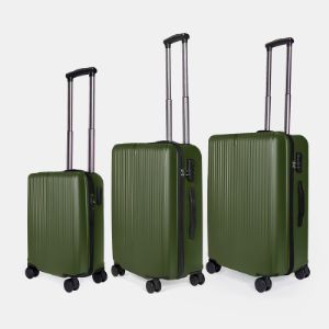 Комплект чемоданов из полипропилена. Цвет: Темно-зеленый