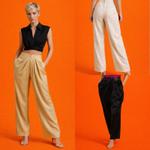 Luxe Льняные Брюки с Высокой Посадкой и Архитектурным Кроем