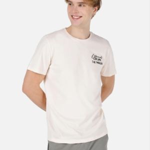 Бежевая мужская футболка с коротким рукавом с круглым вырезом
XS S M L XL