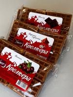 Вафли бисквитные с начинкой варёная сгущёнка/вишня/шоколад "Кремьера"