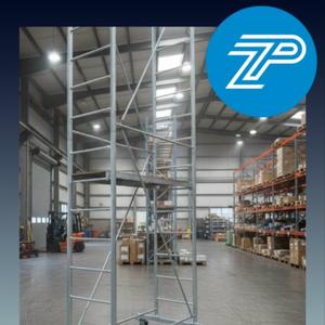 Вышка собирается из вертикальных алюминиевых рам, а далее они стыкуются между собой, давая возможность увеличивать высоту вышки-туры. Используются диагональные и горизонтальные связи (стяжки). Модель монтируется на основания с поворотными колесами со стопорами.