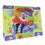 Пакет подарочный картон 24*18*10см детский — клоун