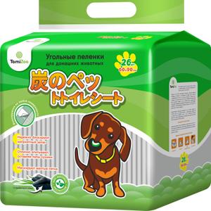 Пеленки угольные для домашних животных &#34;TomiZoo&#34; гигиенич. впитывающие одноразовые,  L (60х90 см)