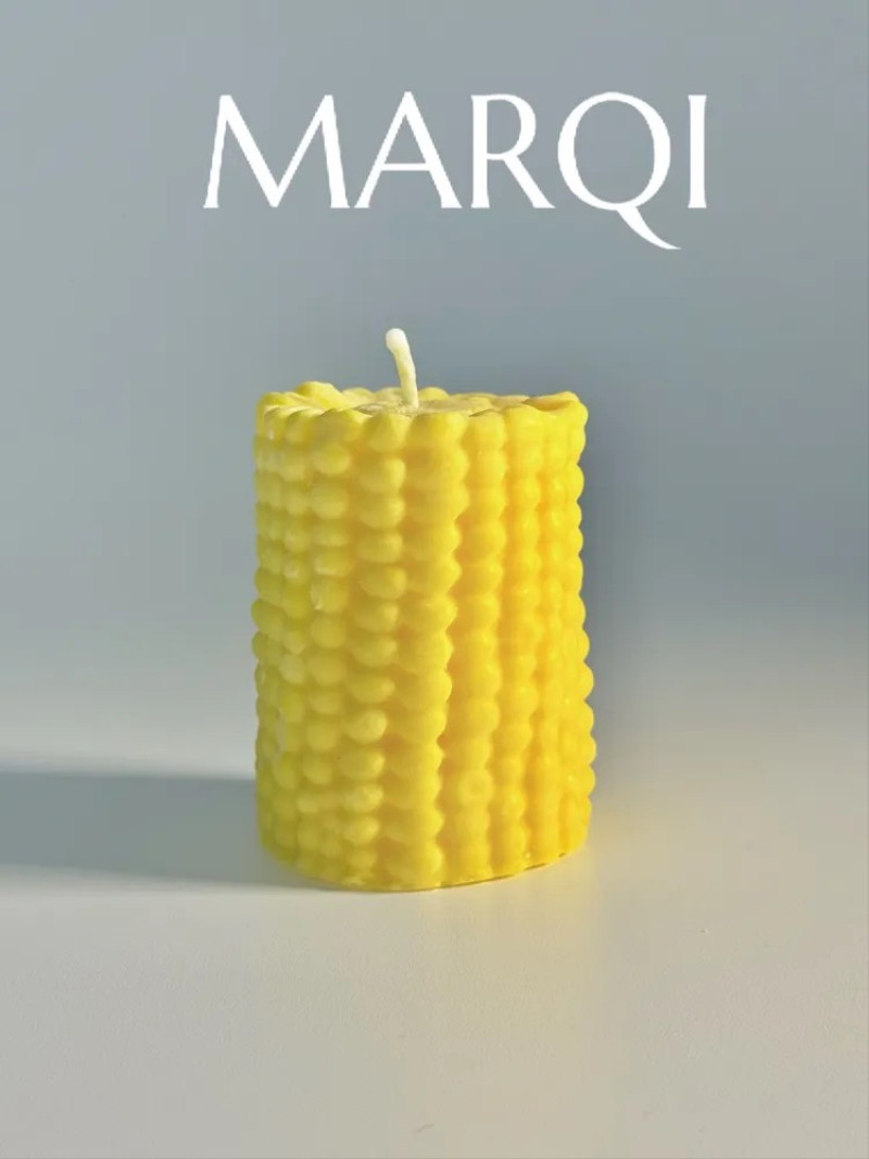 Свеча формовая без аромата в форме кукурузы с хлопковым фитилем MARQI