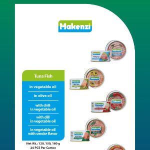Makenzi canned Tuna fish. 

Iranian Tuna fish in cans is available for Export.
Iranian Tuna fish in cans.

Packing: Canned Wt.: 120 g, 150 g, 180 g.

Export Department

Mobile / WhatsApp: +
Email: 


