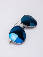 Солнцезащитные очки Рей Бен Авиатор Зеркальные Синее Серебро