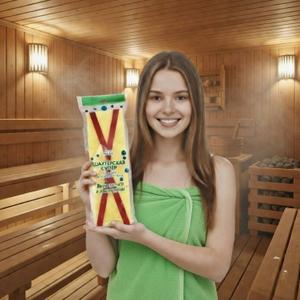 Мочалка банная жёсткая двухслойная "Шахтёрская супер" изготовлена из оригинального жёсткого крупнопористого поролона бежевого цвета.