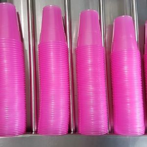 розовые одноразовые пластиковые стаканы 200 мл для горячих и холодных напитков Напра.рф