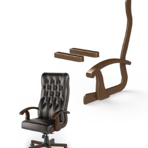 Декор к креслу руководителя (боковины, подлокотники, накладки на крестовину). Отделка итальянскими лакокрасочными материалами.