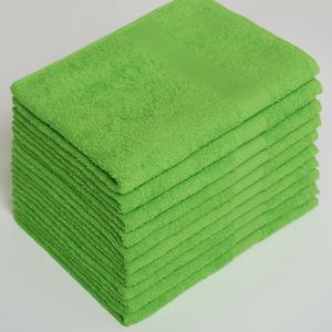 Полотенце махровое из 100% хлопка, 50*90 мм, 440 г/м2, салатовый с бордюром
