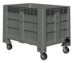 Большой контейнер 1200x800x920 мм светло-серый со сплошными стенками и дном, на колёсах 00000056608