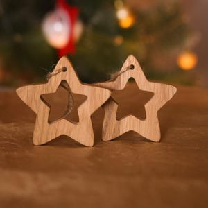 Елочные игрушки из массива дуба