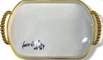 RA-4114 Поднос прямоуг. пластик Белый с золотом 35х25 см RA-4114