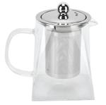 RA-6390 Чайник стекло "Квадрат" с крышкой из металла и ситечком 950 мл RA-6390