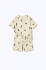 Футболка и шорты для мальчиков, пижамный стиль, вафельная ткань