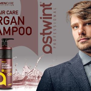 Профессиональный мужской шампунь с аргановым маслом для роста волос 1000 мл. Не содержит соли и вредных парабенов, имеет нейтральный аромат, предотвращает появление перхоти