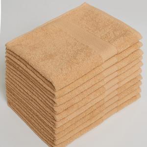 Полотенце махровое из 100% хлопка, 50*90 мм, 440 г/м2, темно-кремовый с бордюром