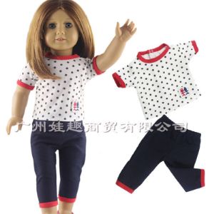 Кукла - девочка с комплектом одежды (футболка и брючки) и обуви. Высота куклы 45 см.