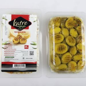 KATRE / 100гр / Зеленые оливки с перцем (Yesil Zeytin Biberli) 20 шт в коробке