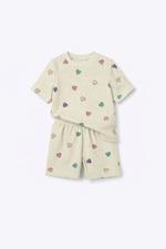 Футболка и шорты для девочек, пижамный стиль, вафельная ткань