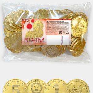 Монеты &#34;ЮАНИ&#34;, в пакете представлены монеты номиналом 5 Юаней и 1 Юань. В данном пакете 50 шт. Имеется фасовка по 100 шт банка, 100 шт пакет, 50 шт банка и много других монет по 6г: 2 Евро, 1 Доллар, 5 Рублей, 1 Рубль, Пиратский клад,  Даи нет, Валютный банк, Биткоин, Символ года Кролик и так далее. Стоимость от 3,20 руб