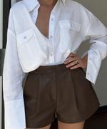 Шорты кожаны, коричневый