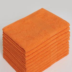 Полотенце махровое из 100% хлопка, 50*90 мм, 440 г/м2, оранжевый с бордюром